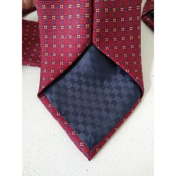 BATTISTONI Barneys New York Men's 100% Silk Tie Burgundy Multi Made in Italy - Picture 6 of 8